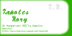kapolcs mory business card